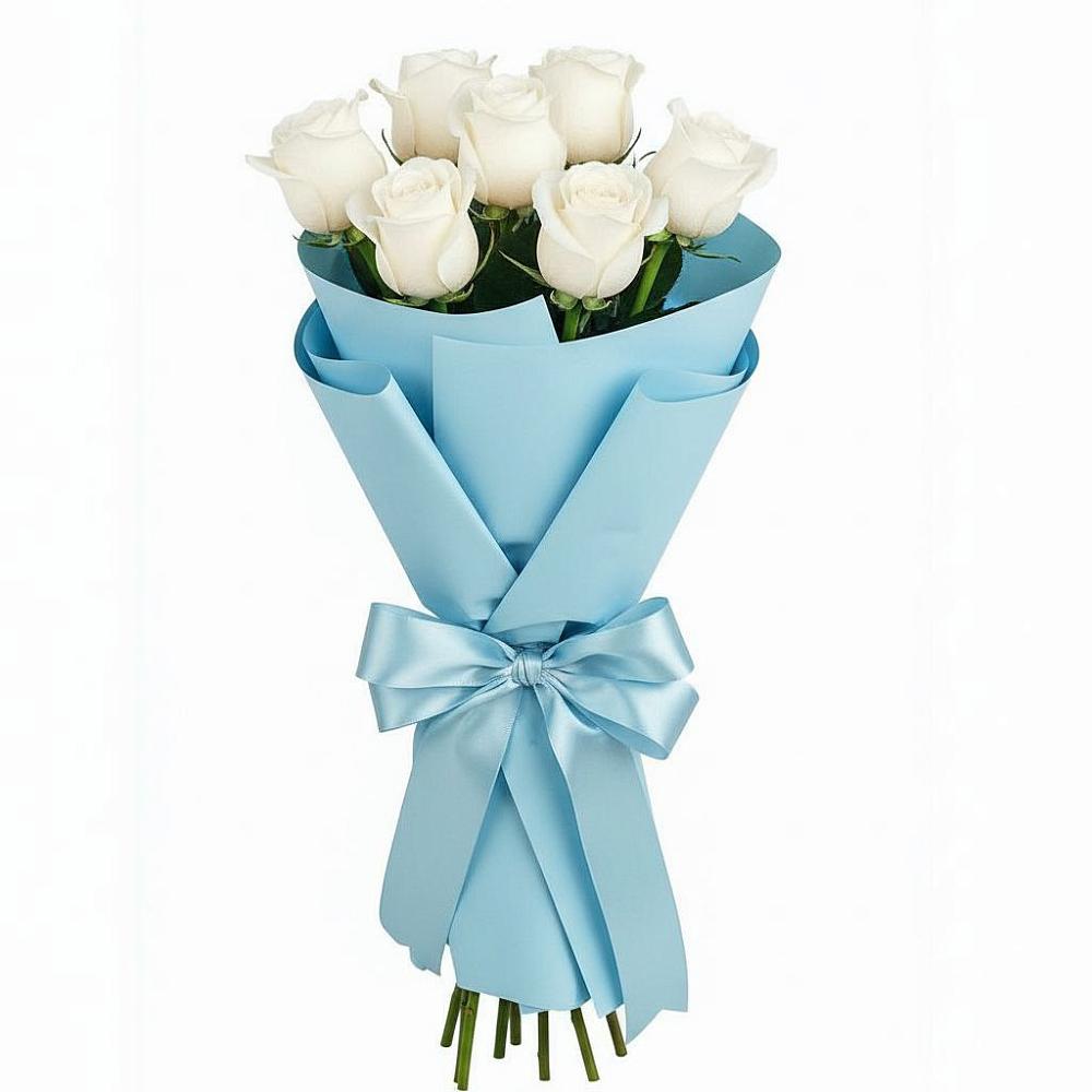 Букет 7 белых роз Проуд в Новый Уоян