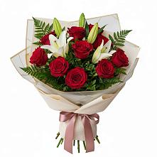 Букет цветов из:  Лилии и Розы в Новый Уоян