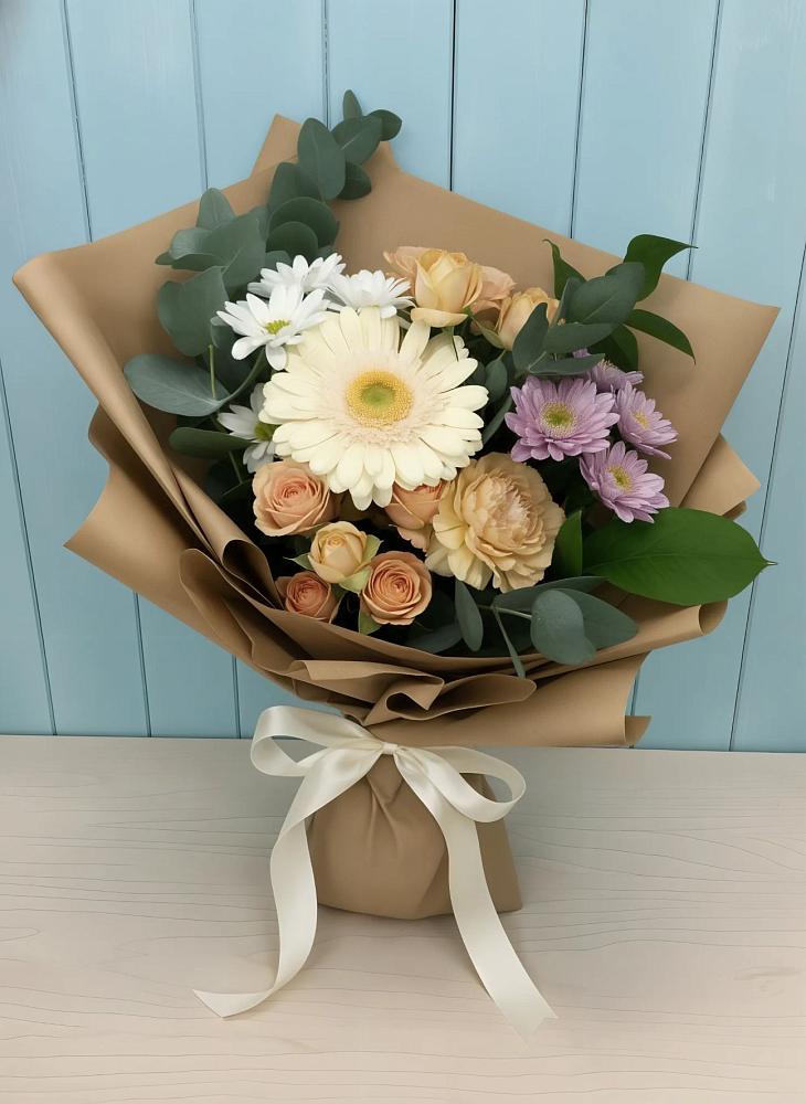 Букет цветов из: Герберы и Хризантемы в Новый Уоян