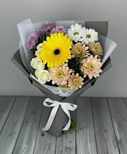 Букет цветов из:  Розы, Герберы и Хризантемы #REPLACE_PRED# Новый Уоян