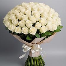 Букет 101 беля роза Белоснежка в Новый Уоян