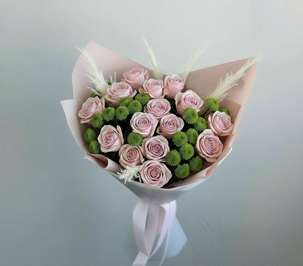 Букет цветов из: Розы и Хризантемы в Новый Уоян